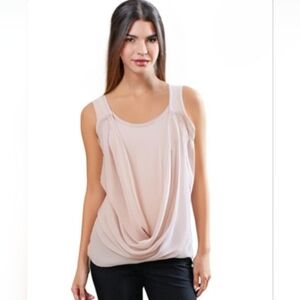 Simply Vera Vera Wang Pink Chiffon Layered Top